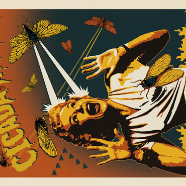 Cicada Invasion: Screaming Woman, Vintage Poster 500 Jigsaw Puzzle 3D Modell