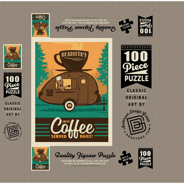 Bearista Coffee Trailer, Vintage Poster 100 Jigsaw Puzzle box 3D Modell