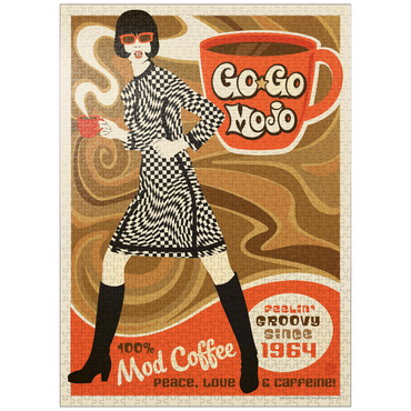 puzzleplate Go-Go Mojo Coffee, Vintage Poster 1000 Jigsaw Puzzle