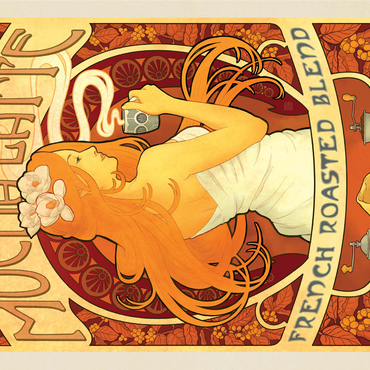 Mucha latte, Vintage Poster 1000 Jigsaw Puzzle 3D Modell