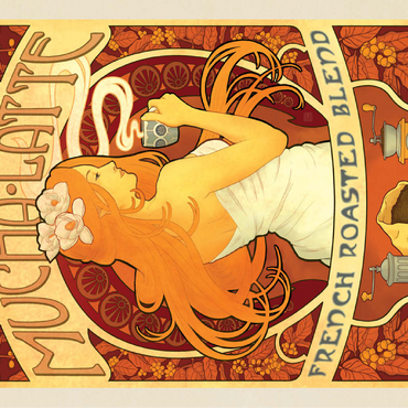 Mucha latte, Vintage Poster 100 Jigsaw Puzzle 3D Modell