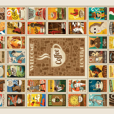 Coffee Collection: Multi-Image Print, Vintage Poster 1000 Jigsaw Puzzle 3D Modell
