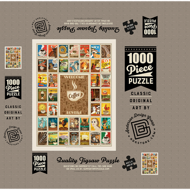 Coffee Collection: Multi-Image Print, Vintage Poster 1000 Jigsaw Puzzle box 3D Modell