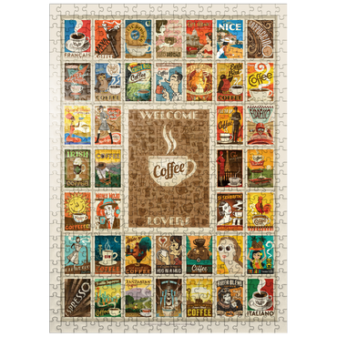 puzzleplate Coffee Collection: Multi-Image Print, Vintage Poster 500 Jigsaw Puzzle