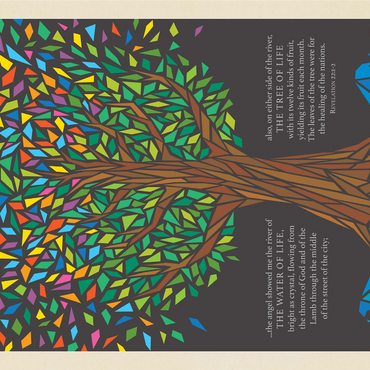 Tree Of Life, Vintage Poster 1000 Jigsaw Puzzle 3D Modell