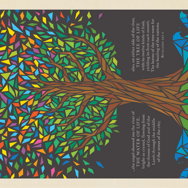 Tree Of Life, Vintage Poster 100 Jigsaw Puzzle 3D Modell