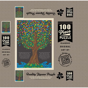 Tree Of Life, Vintage Poster 100 Jigsaw Puzzle box 3D Modell