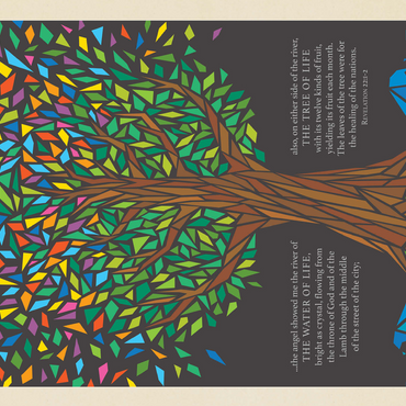 Tree Of Life, Vintage Poster 500 Jigsaw Puzzle 3D Modell