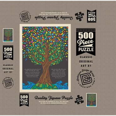 Tree Of Life, Vintage Poster 500 Jigsaw Puzzle box 3D Modell