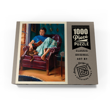 Oil Painting: Cat Nap, Vintage Poster 1000 Jigsaw Puzzle box view3