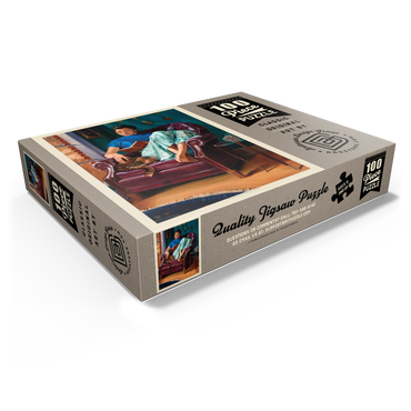 Oil Painting: Cat Nap, Vintage Poster 100 Jigsaw Puzzle box view1