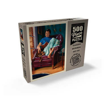 Oil Painting: Cat Nap, Vintage Poster 500 Jigsaw Puzzle box view2