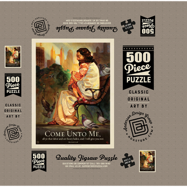 Jesus: Come Unto Me, Vintage Poster 500 Jigsaw Puzzle box 3D Modell