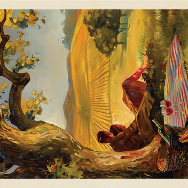 Oil Painting: Wine Country, Vintage Poster 1000 Jigsaw Puzzle 3D Modell