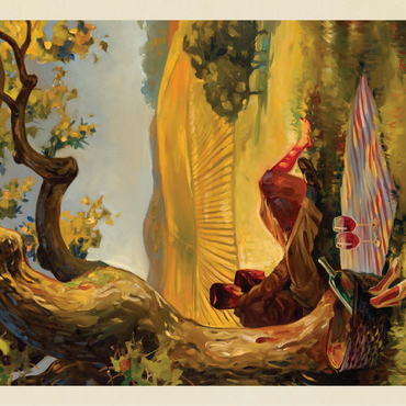 Oil Painting: Wine Country, Vintage Poster 100 Jigsaw Puzzle 3D Modell