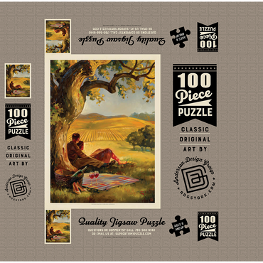 Oil Painting: Wine Country, Vintage Poster 100 Jigsaw Puzzle box 3D Modell