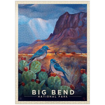 puzzleplate Big Bend National Park: Birds, Vintage Poster 1000 Jigsaw Puzzle