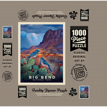 Big Bend National Park: Birds, Vintage Poster 1000 Jigsaw Puzzle box 3D Modell