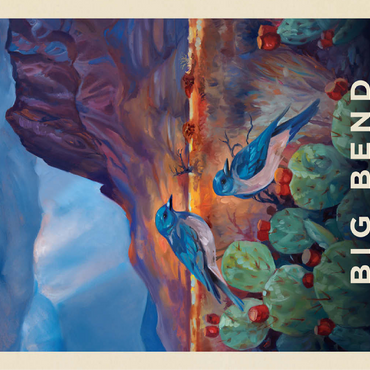 Big Bend National Park: Birds, Vintage Poster 100 Jigsaw Puzzle 3D Modell