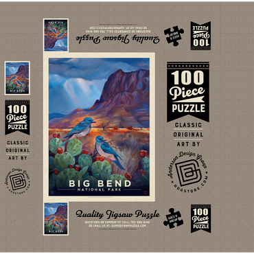 Big Bend National Park: Birds, Vintage Poster 100 Jigsaw Puzzle box 3D Modell