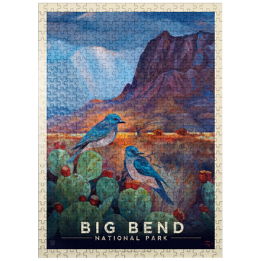 puzzleplate Big Bend National Park: Birds, Vintage Poster 500 Jigsaw Puzzle