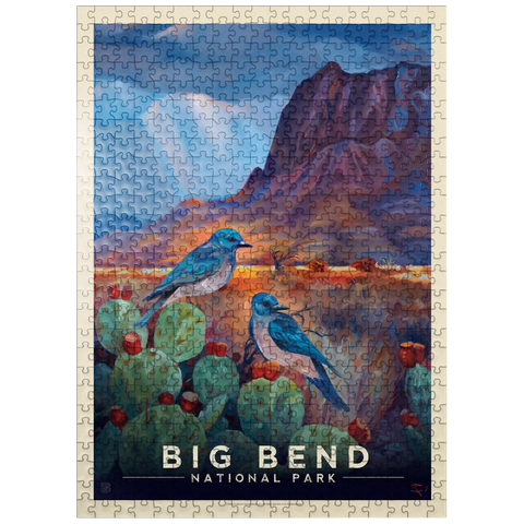 puzzleplate Big Bend National Park: Birds, Vintage Poster 500 Jigsaw Puzzle