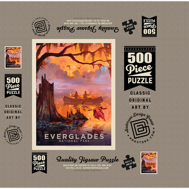 Everglades National Park: Silent Splendor, Vintage Poster 500 Jigsaw Puzzle box 3D Modell