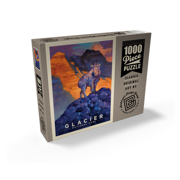 Glacier National Park: Mountain Goat, Vintage Poster 1000 Jigsaw Puzzle box view2
