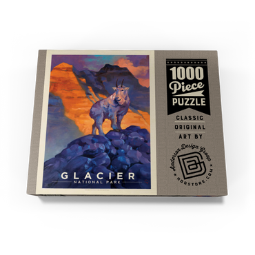 Glacier National Park: Mountain Goat, Vintage Poster 1000 Jigsaw Puzzle box view3
