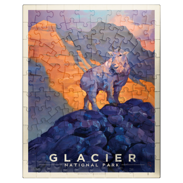 puzzleplate Glacier National Park: Mountain Goat, Vintage Poster 100 Jigsaw Puzzle