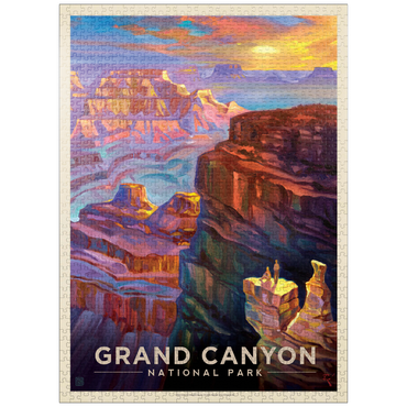puzzleplate Grand Canyon National Park: Sunset, Vintage Poster 1000 Jigsaw Puzzle