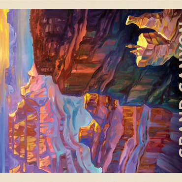 Grand Canyon National Park: Sunset, Vintage Poster 1000 Jigsaw Puzzle 3D Modell
