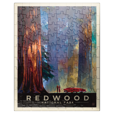 puzzleplate Redwood National Park: Among the Giants, Vintage Poster 100 Jigsaw Puzzle
