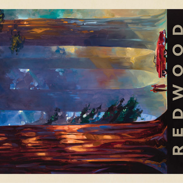 Redwood National Park: Among the Giants, Vintage Poster 100 Jigsaw Puzzle 3D Modell