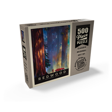 Redwood National Park: Among the Giants, Vintage Poster 500 Jigsaw Puzzle box view2
