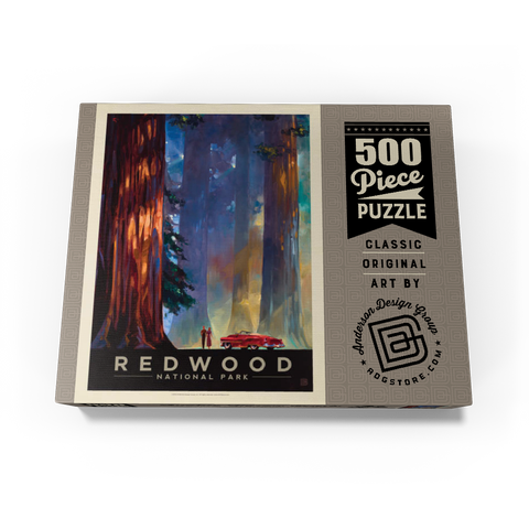 Redwood National Park: Among the Giants, Vintage Poster 500 Jigsaw Puzzle box view3