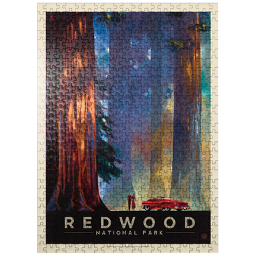puzzleplate Redwood National Park: Among the Giants, Vintage Poster 500 Jigsaw Puzzle