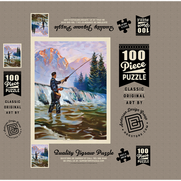 Classic Sportsman: Fly Fishing, Vintage Poster 100 Jigsaw Puzzle box 3D Modell