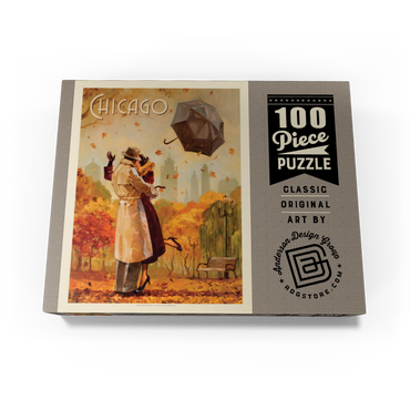 Chicago: Windy City Kiss, Vintage Poster 100 Jigsaw Puzzle box view3
