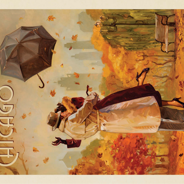 Chicago: Windy City Kiss, Vintage Poster 100 Jigsaw Puzzle 3D Modell