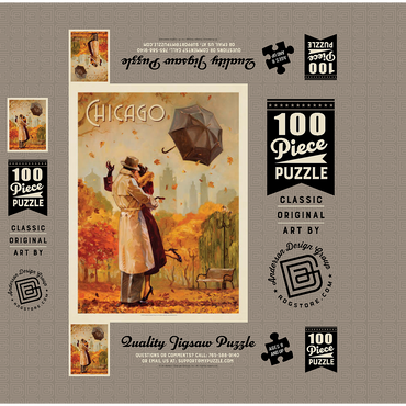 Chicago: Windy City Kiss, Vintage Poster 100 Jigsaw Puzzle box 3D Modell