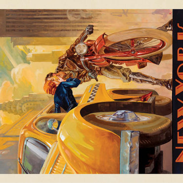 New York Minute, Vintage Poster 100 Jigsaw Puzzle 3D Modell