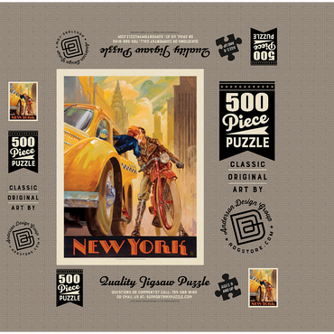 New York Minute, Vintage Poster 500 Jigsaw Puzzle box 3D Modell