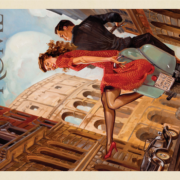 Italy: Rome by Vespa, Vintage Poster 1000 Jigsaw Puzzle 3D Modell