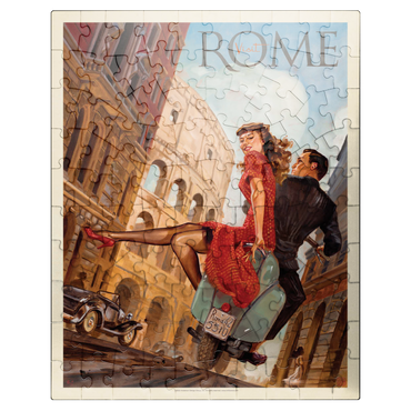 puzzleplate Italy: Rome by Vespa, Vintage Poster 100 Jigsaw Puzzle