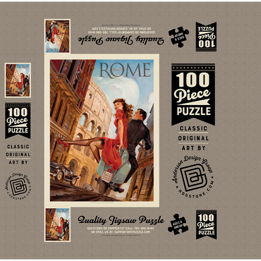 Italy: Rome by Vespa, Vintage Poster 100 Jigsaw Puzzle box 3D Modell