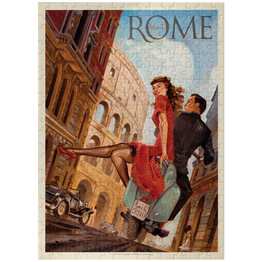 puzzleplate Italy: Rome by Vespa, Vintage Poster 300 Jigsaw Puzzle