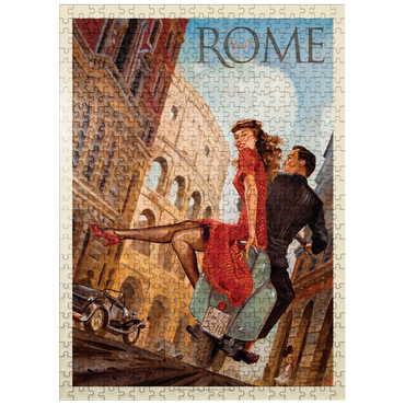 puzzleplate Italy: Rome by Vespa, Vintage Poster 500 Jigsaw Puzzle
