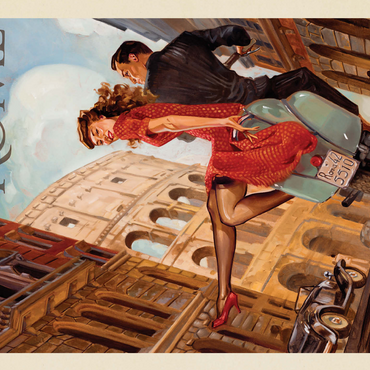 Italy: Rome by Vespa, Vintage Poster 500 Jigsaw Puzzle 3D Modell