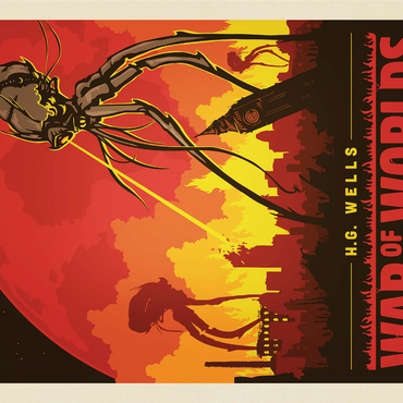 War of the Worlds: H.G. Wells, Vintage Poster 1000 Jigsaw Puzzle 3D Modell